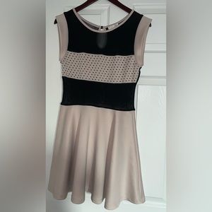 Mesh Baby Pink & Black Skater Dress